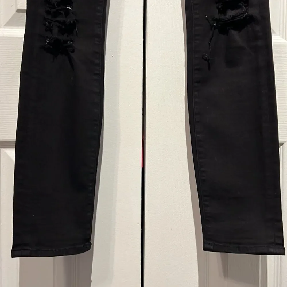 Frame Black Distressed Skinny Jeans Size 26 - Picture 5 of 12